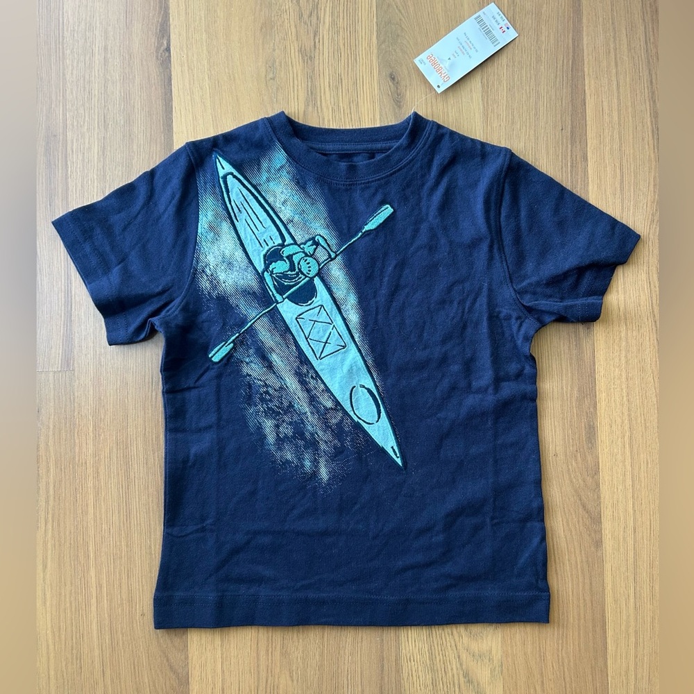 Gymboree boys navy blue kayak shirt top NWT 4